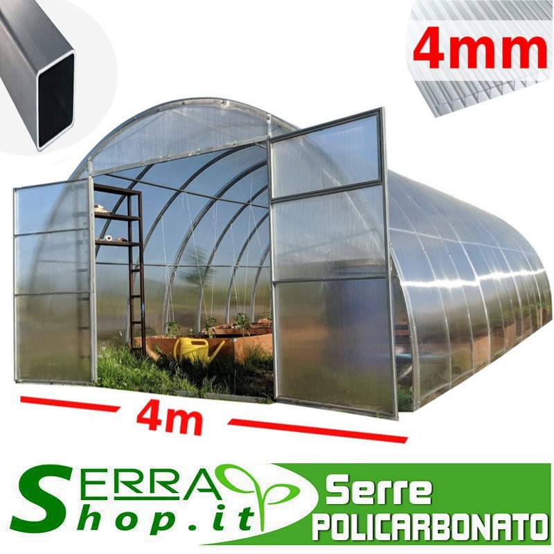 Serra Premium 3x2m a tunnel con copertura policarbonato alveolare 4mm