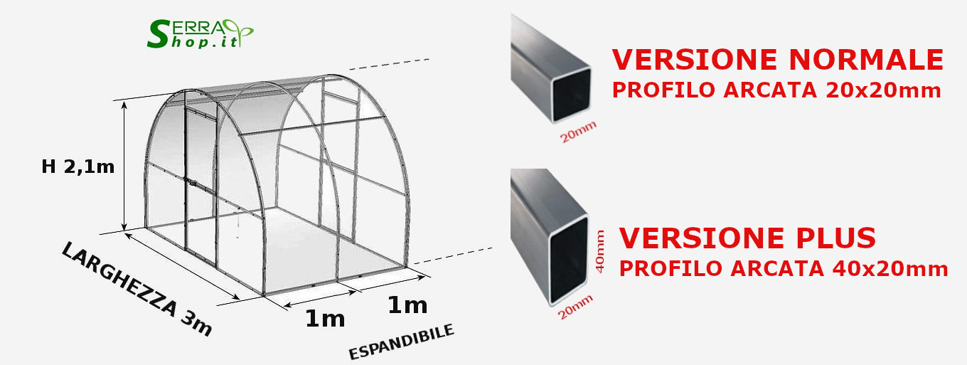 struttura serra a tunnel in policarbonato per orto e giardino